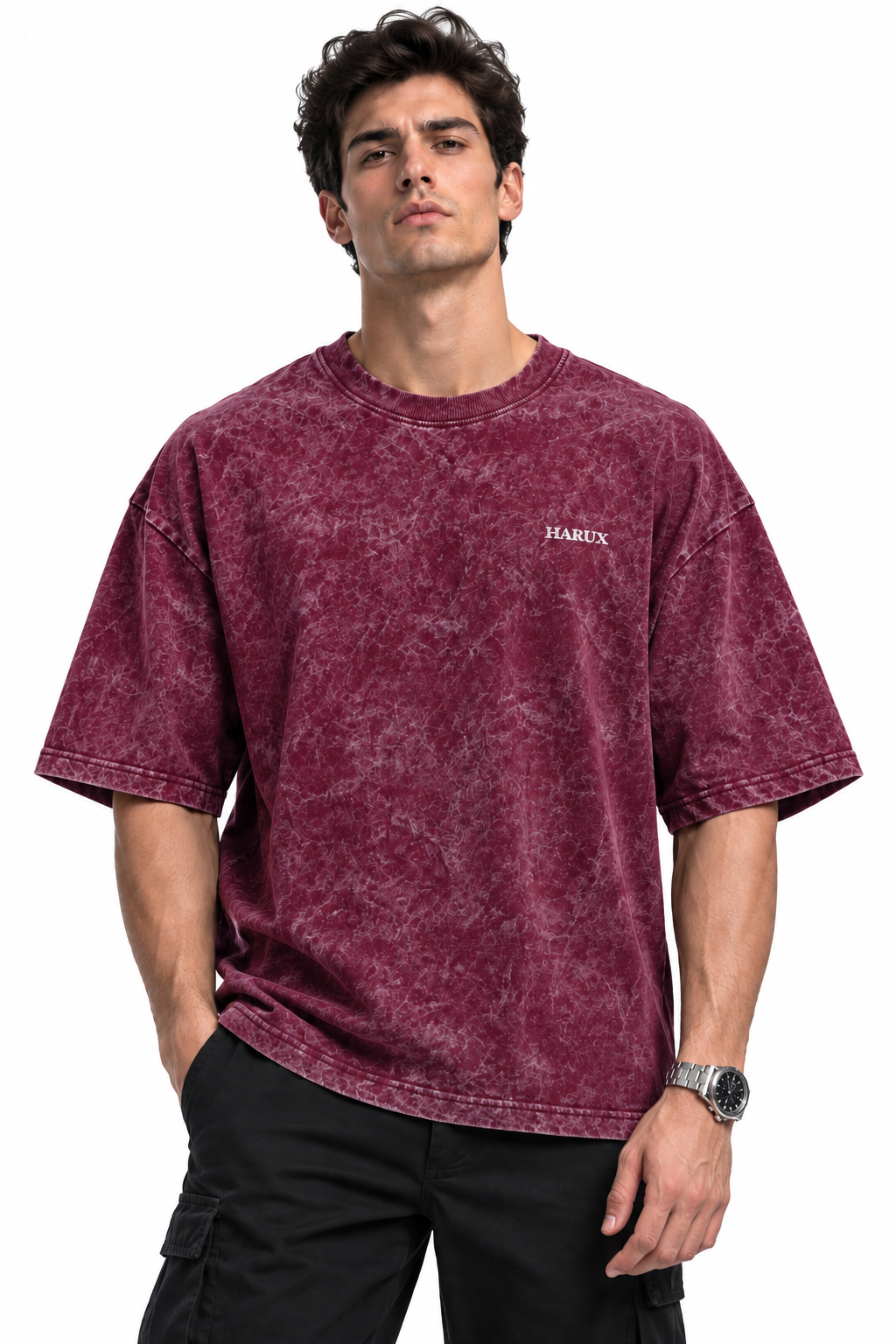 HARUX Oversized Acid Wash T Shirt