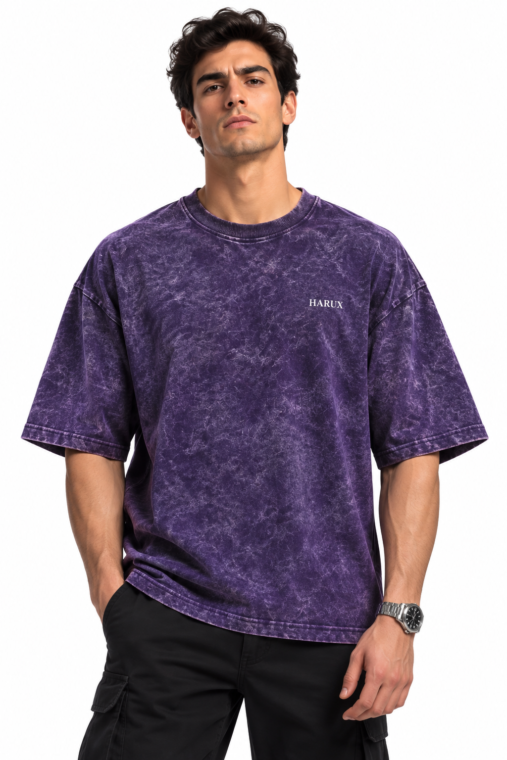 HARUX Oversized Acid Wash T Shirt