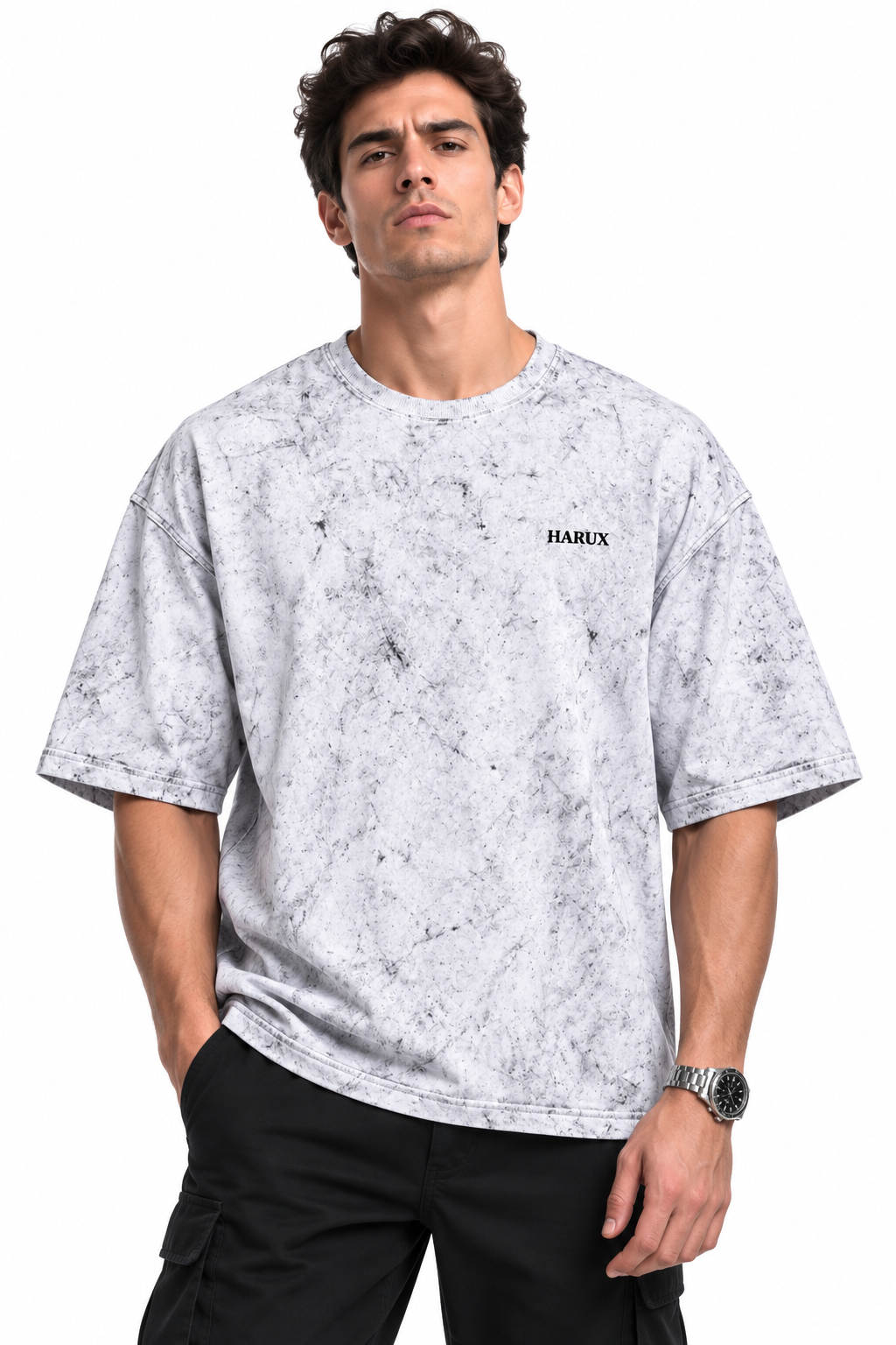 HARUX Oversized Acid Wash T Shirt